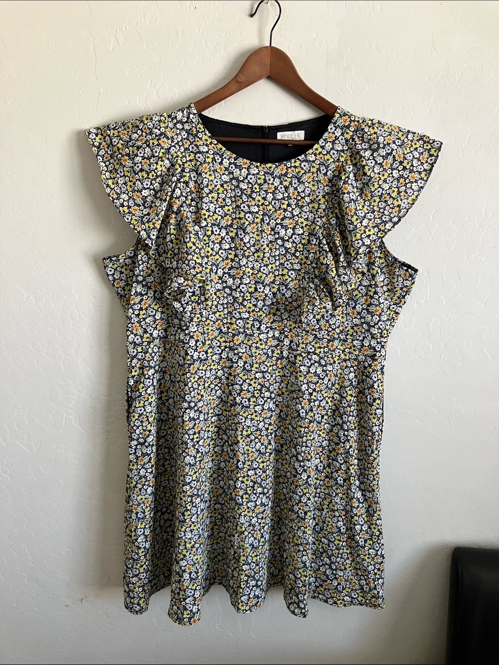Roolee Mom Dress Womens XXL Ditsy Floral Babydoll Maturnity Nursing Ruffle Front